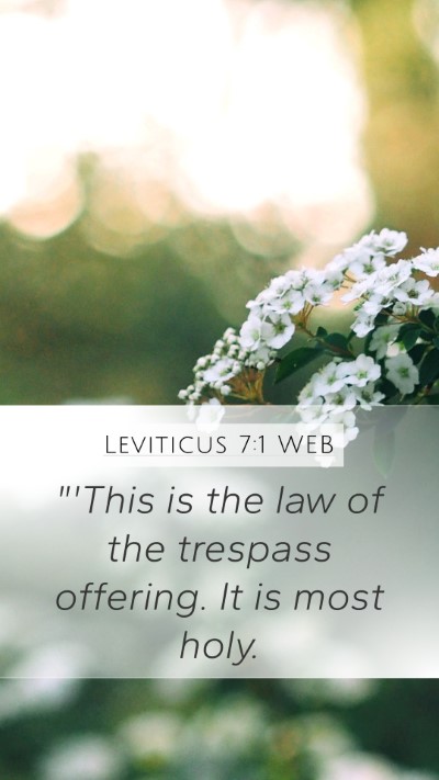 Leviticus 7:1 WEB Bible Verse Image