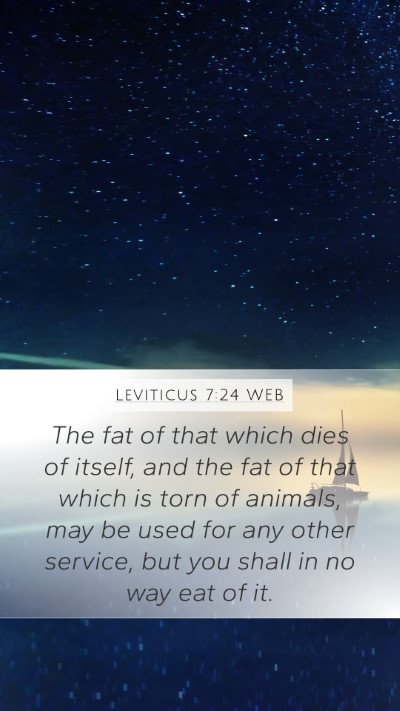 Leviticus 7:24 WEB Bible Verse Image