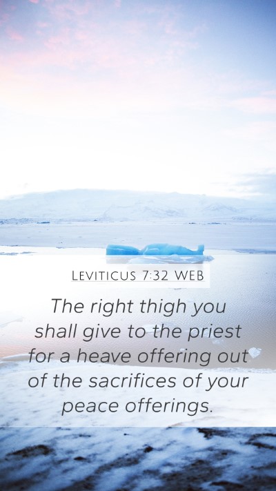 Leviticus 7:32 WEB Mobile Phone Wallpaper - The right thigh you shall give to the priest for - Mobile Bible Verse Wallpaper