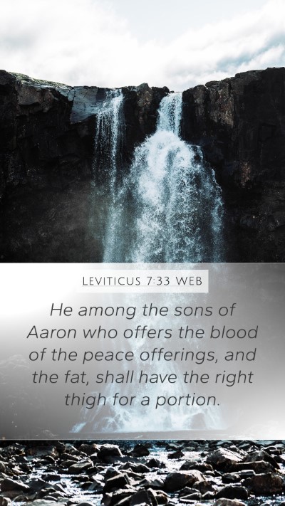 Leviticus 7:33 WEB Mobile Phone Wallpaper - He among the sons of Aaron who offers the blood - Mobile Bible Verse Wallpaper