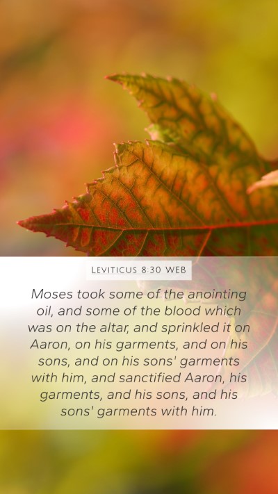 Leviticus 8:30 WEB Bible Verse Image