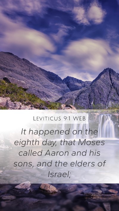 Leviticus 9:1 WEB Bible Verse Image