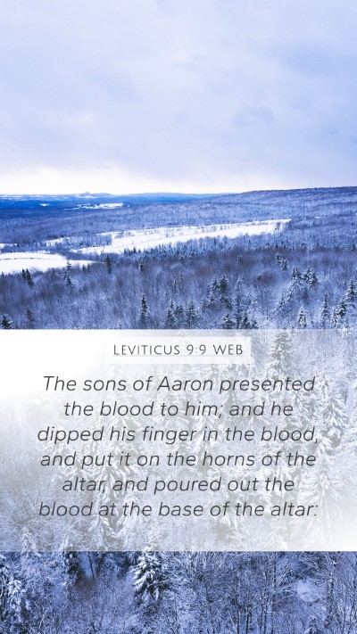 Leviticus 9:9 WEB Bible Verse Image