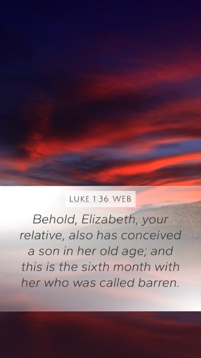 Luke 1:36 WEB Bible Verse Image