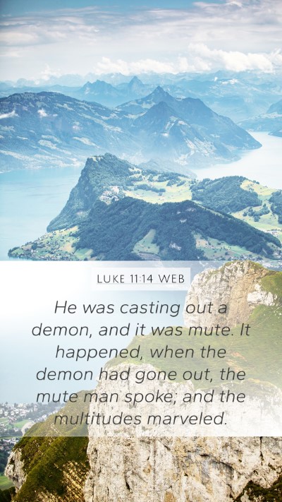 Luke 11:14 WEB Bible Verse Image