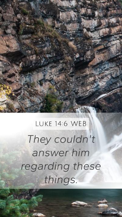 Luke 14:6 WEB Mobile Phone Wallpaper - They couldn't answer him regarding these - Mobile Bible Verse Wallpaper