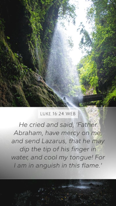 Luke 16:24 WEB Bible Verse Image