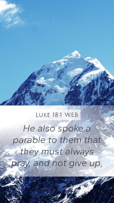 Luke 18:1 WEB Bible Verse Image