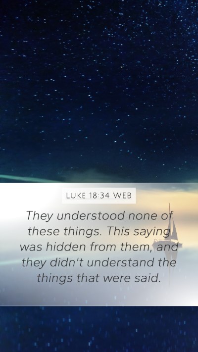 Luke 18:34 WEB Bible Verse Image