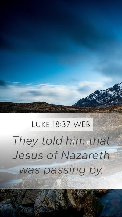 Luke 18:37 WEB Mobile Phone Wallpaper - They told him that Jesus of Nazareth was passing - Mobile Bible Verse Wallpaper