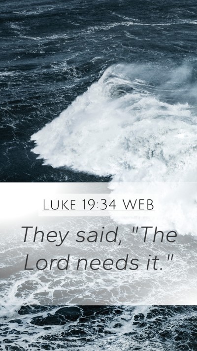 Luke 19:34 WEB Mobile Phone Wallpaper - They said, 