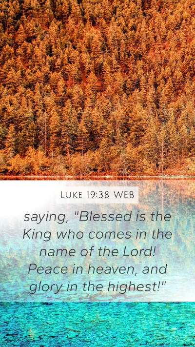 Luke 19:38 WEB Bible Verse Image