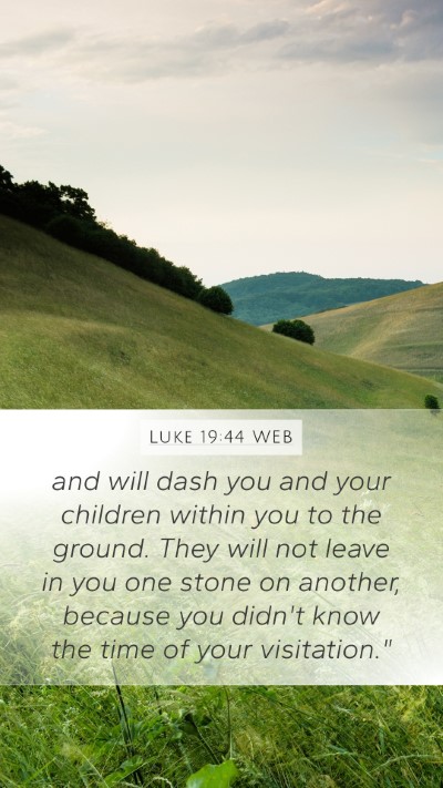 Luke 19:44 WEB Bible Verse Image