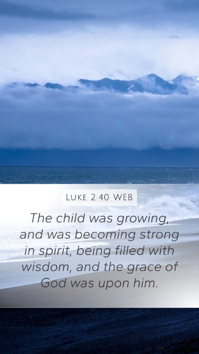 Luke 2:40 WEB Bible Verse Image