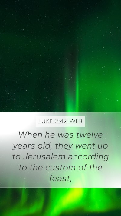 Luke 2:42 WEB Bible Verse Image
