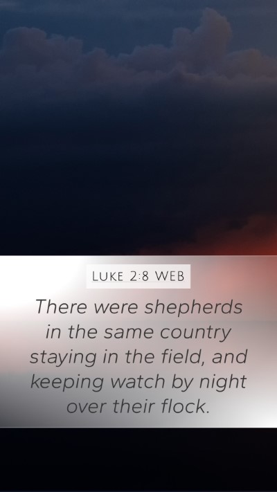 Luke 2:8 WEB Bible Verse Image