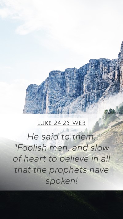 Luke 24:25 WEB Bible Verse Image