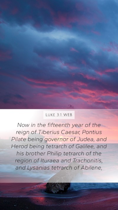 Luke 3:1 WEB Bible Verse Image