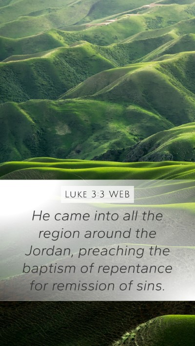 Luke 3:3 WEB Bible Verse Image