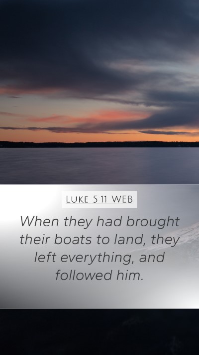 Luke 5:11 WEB Bible Verse Image