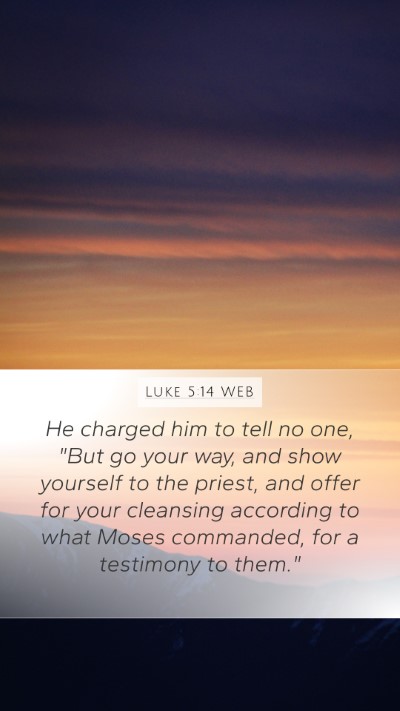 Luke 5:14 WEB Bible Verse Image