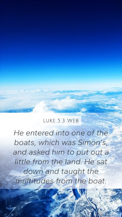 Luke 5:3 WEB Bible Verse Image