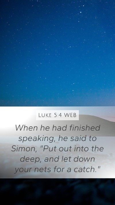 Luke 5:4 WEB Bible Verse Image