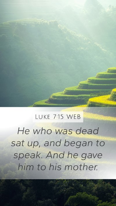 Luke 7:15 WEB Bible Verse Image