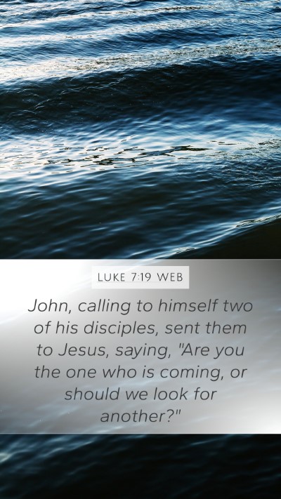 Luke 7:19 WEB Mobile Phone Wallpaper - John, calling to himself two of his disciples, - Mobile Bible Verse Wallpaper