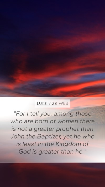 Luke 7:28 WEB Bible Verse Image