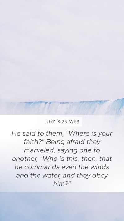 Luke 8:25 WEB Bible Verse Image
