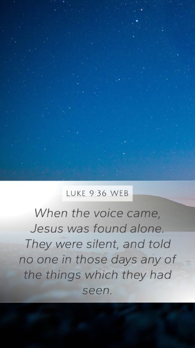 Luke 9:36 WEB Bible Verse Image