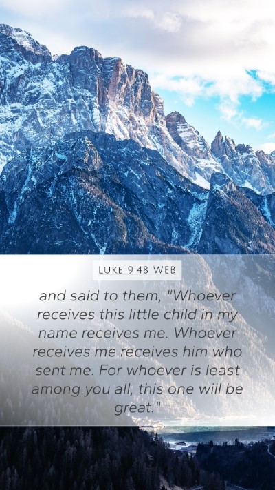 Luke 9:48 WEB Bible Verse Image
