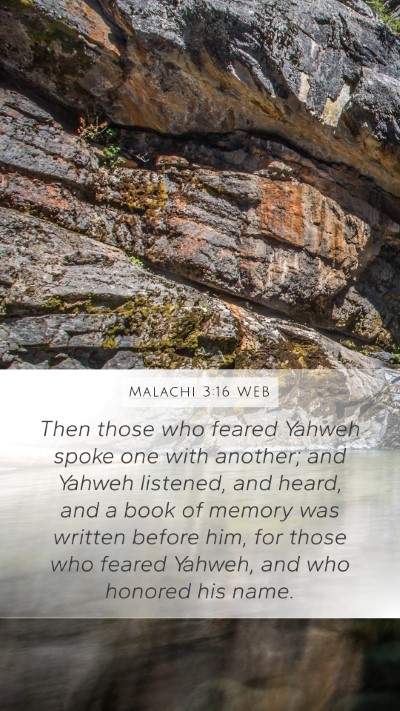 Malachi 3:16 WEB Bible Verse Image