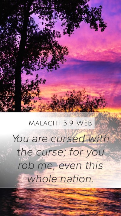 Malachi 3:9 WEB Mobile Phone Wallpaper - You are cursed with the curse; for you rob me, - Mobile Bible Verse Wallpaper