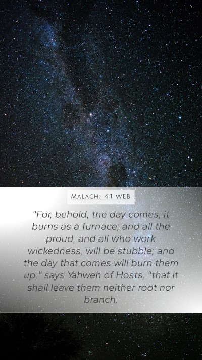 Malachi 4:1 WEB Bible Verse Image