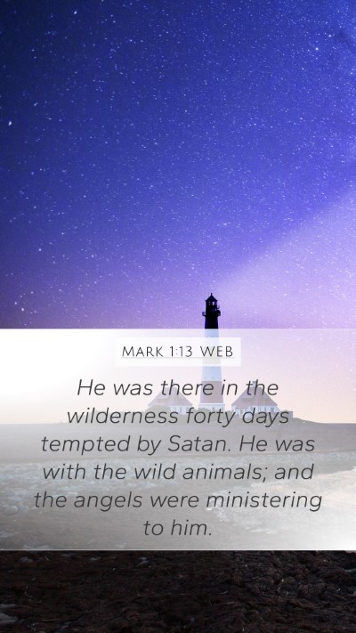 Mark 1:13 WEB Bible Verse Image