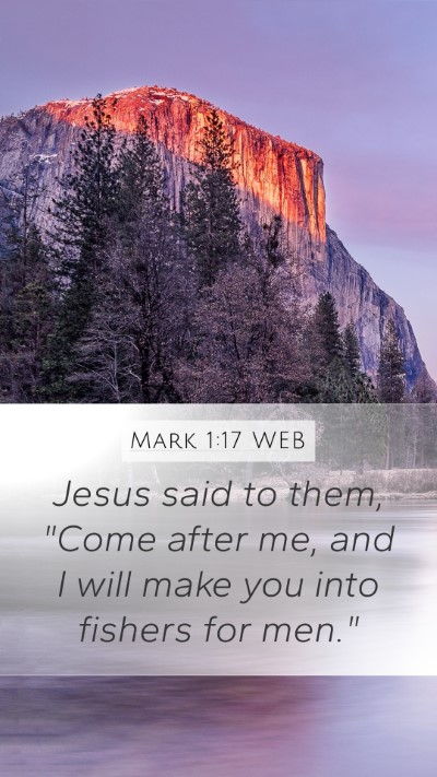 Mark 1:17 WEB Bible Verse Image