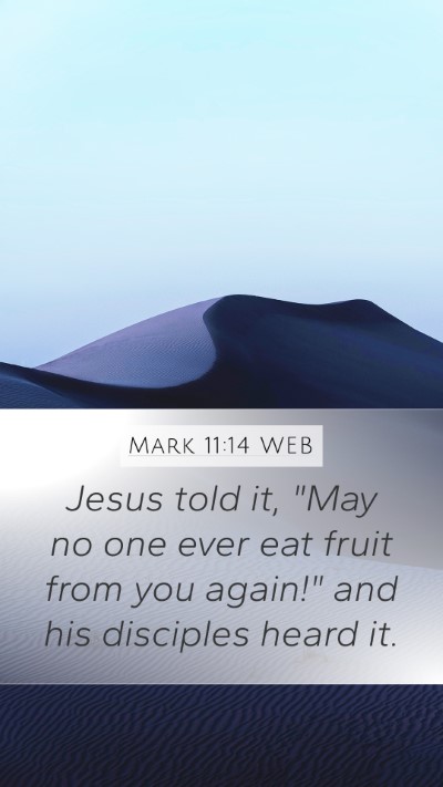 Mark 11:14 WEB Bible Verse Image