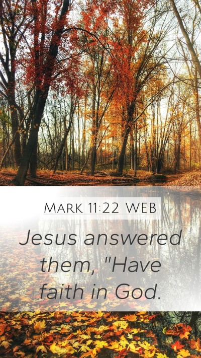 Mark 11:22 WEB Bible Verse Image