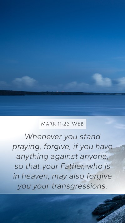 Mark 11:25 WEB Bible Verse Image