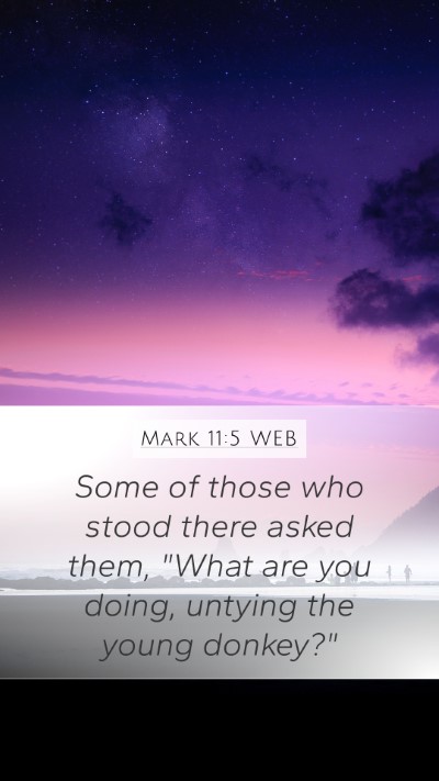Mark 11:5 WEB Mobile Phone Wallpaper - Some of those who stood there asked them, 