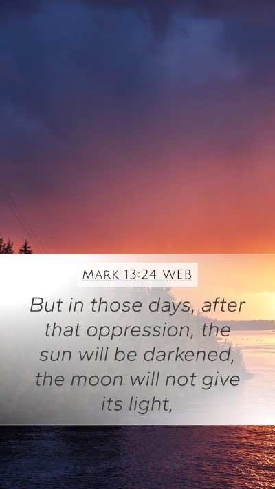 Mark 13:24 WEB Bible Verse Image