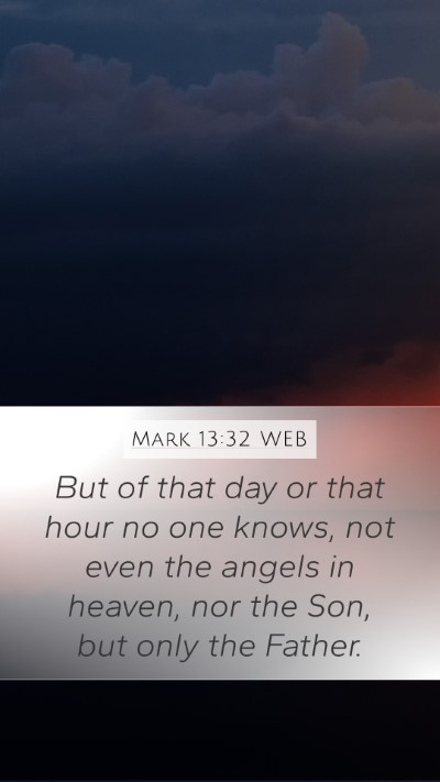 Mark 13:32 WEB Bible Verse Image