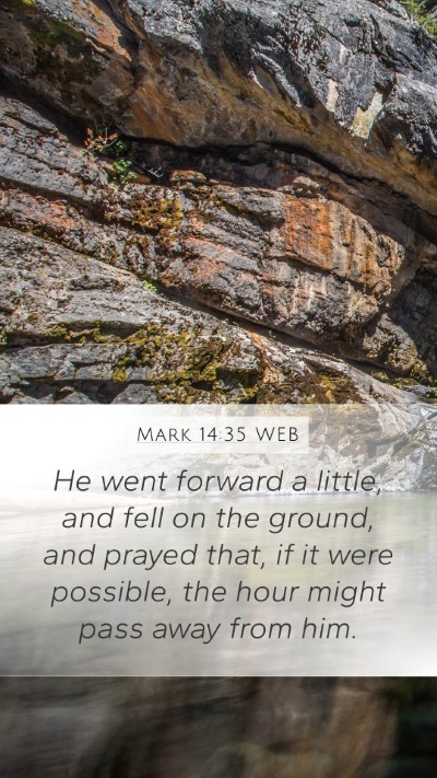 Mark 14:35 WEB Bible Verse Image