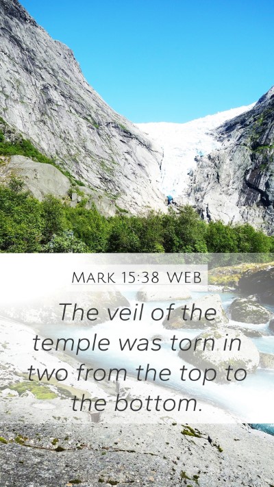 Mark 15:38 WEB Bible Verse Image