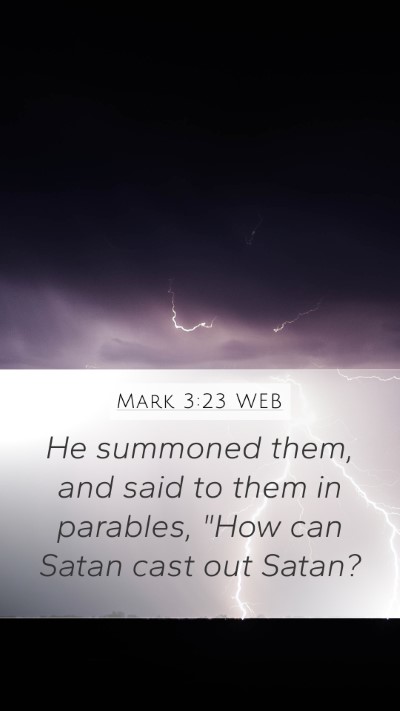 Mark 3:23 WEB Bible Verse Image