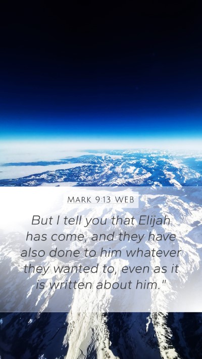 Mark 9:13 WEB Bible Verse Image