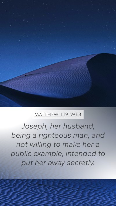 Matthew 1:19 WEB Bible Verse Image