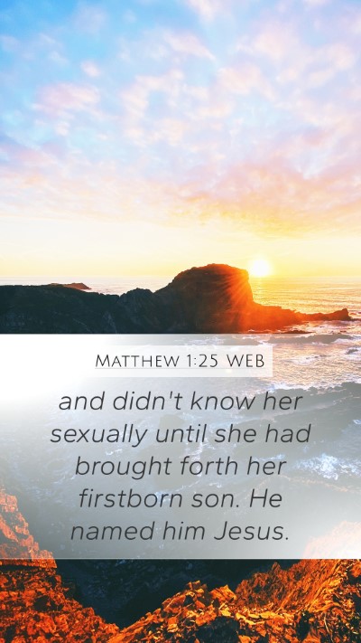 Matthew 1:25 WEB Bible Verse Image